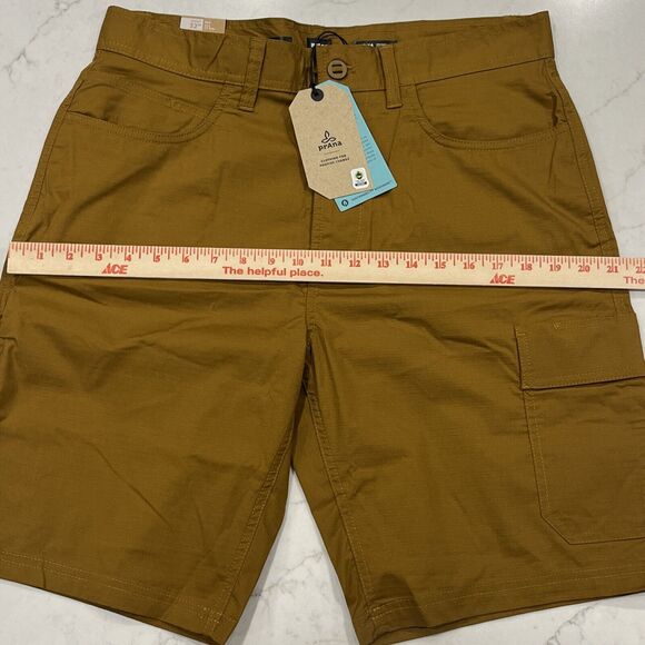 Prana‎ NEW Double Peak Cargo Shorts Mens 32 x 10" Bronze Standard Fit Outdoor - Picture 11 of 15